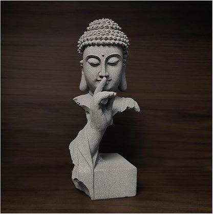 livelyfish Meditating Buddha Statue Zen Garden Statues Sandstone Thinker Buddha Sculpture Figurine for Fish Tank Aquarium Home Decorations, Gift (Medium)