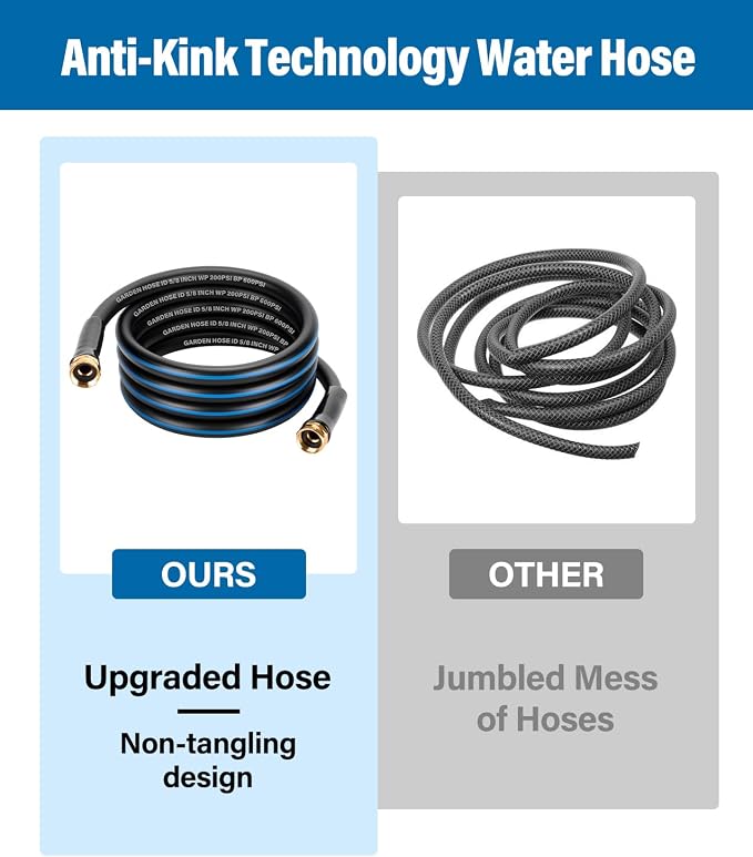 Short Garden Lead-In Hose 10ft X 5/8" Female to Female, 10 Feet Flexible Leader Water Hose With Swivel Handle, Heavy Duty Small Garden Water Hose for Outdoor Indoor