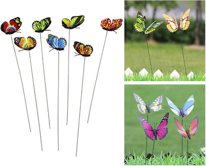 TOYANDONA 12PCS Butterfly Stakes - 11.4 inch Waterproof Butterfly Garden Decorations Artificial Butterflies for Indoor Outdoor Yard Patio Plant Pot Flower Bed Flower Bouquet Home Decor (Random Color)