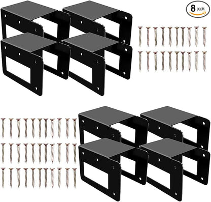 8 Pack Firewood Log Storage Rack Bracket Outdoor, Adjustable Heavy Duty Powder Coated Steel Holder,Fireplace Wood Storage, Log Holder