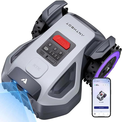 ANTHBOT M5 Robot Lawn Mower 1/8 Acre, Dual Vision+Full-Band NRTK Robotic Lawnmower, No Perimeter Wire, App Control Obstacle Avoidance, 45% Slope, Cutting Height, Multi-Zone Mapping
