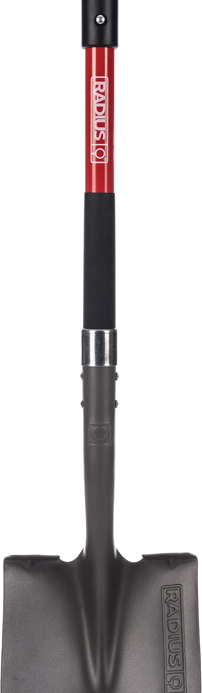 Radius Premium D-Handle Round-Point Shovel, Steel Shaft