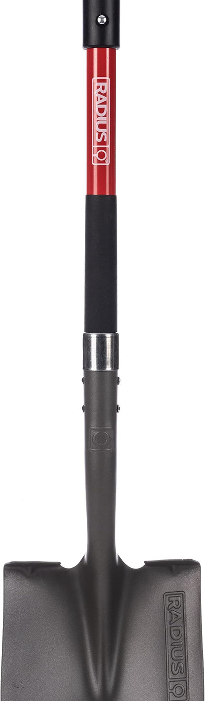 Radius Premium D-Handle Round-Point Shovel, Steel Shaft