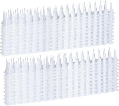 Bird Spikes, 22FT Outdoor Bird Deterrent Spikes Device for Birds Pigeon Woodpecker Squirrel Raccoon Cat, Plastic Bird Deterrent for Outside, Patio, Roof, Sill, Fascia (Clear, 20Pcs)