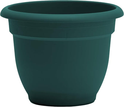 Bloem Ariana 12" Plastic Self-Watering Planter, Charleston Green, 2-Pack | Self-watering disk at the bottom of each pot that acts as a water wick and reservoir for optimal plant health