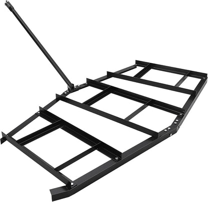 Driveway Drag 84" Width Steel Drag Harrow with Adjustable Bars, Support Up to 50 Lbs, Heavy Duty Yard Leveling Tools Pin Style Tow Behind Land Leveler for Tractors, Atvs, Utvs