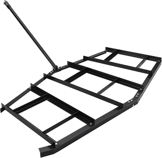 Driveway Drag 84" Width Steel Drag Harrow with Adjustable Bars, Support Up to 50 Lbs, Heavy Duty Yard Leveling Tools Pin Style Tow Behind Land Leveler for Tractors, Atvs, Utvs