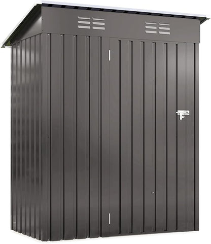 YOPTO 5X3 FT Sheds & Outdoor Storage,Metal Waterproof Tool Sheds with Pitched Roof and Lockable Door,Backyard House Buildings w/Vents,for Garden Sundries Sundries Bike,Gray