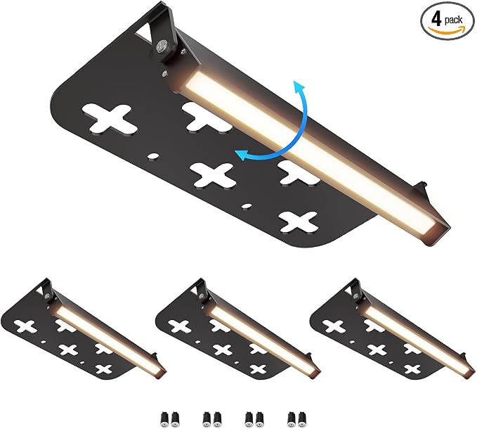 4 Pack 7 Inch Retaining Wall Lights, 5W LED Hardscape Lighting 12V AC/DC Low Voltage Step Lights Outdoor, 2700K Soft White IP65 Waterproof Landscape Lighting for Patio Walls Stairs