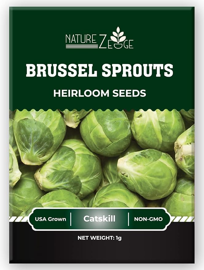 Brussel Sprouts Seeds for Planting, Catskill, 1 gram, 270 Seeds, Grow Heirloom Brussels Sprouts Fresh in Your Garden, Non-GMO