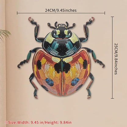 ZZHMASPLAY 3Pcs Bee Ladybug Butterfly Metal Wall Decor,9.84" Outdoor Hanging Wall Art Sculptures Decoration for Room Fence Garden Yard Patio Balcony