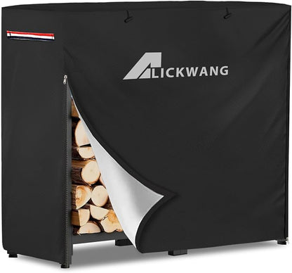 34Inch Firewood Rack Cover,Heavy Duty 600D Waterproof Outdoor Firewood Storage Rack Cover, All Weather Protection Firewood Rack Cover.14 D x 34" W x 31" H.Black(Cover Only)