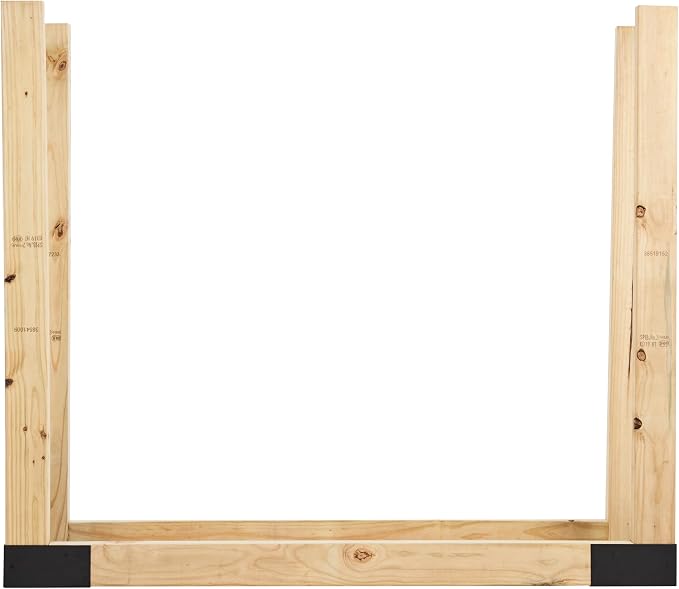 Shelter SLRK Adjustable Length & Height Firewood Storage Log Rack/Holder Kit, Powder Coated Heavy Duty All Steel, Adj. L x 14" D x Adj. H, Black