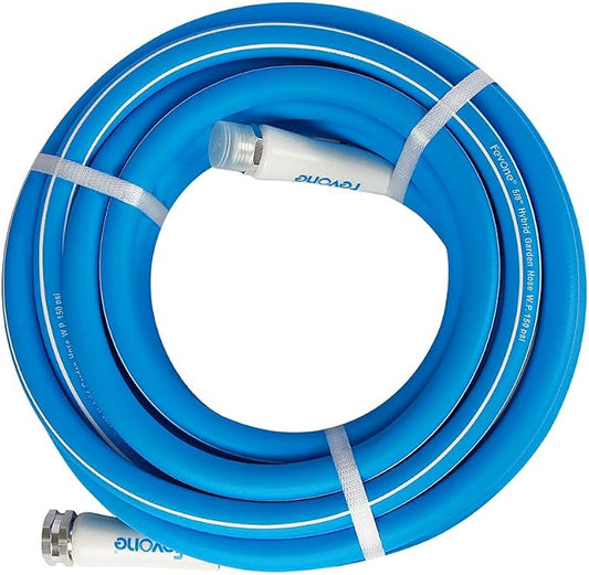 FEVONE Kink Free Garden Hose 35 ft, Heavy Duty Water Hose | Flexible Hybrid Polymer, Drinking Water Safe, 5/8 ID, 600 PSI, Leak-Proof, Aluminum 3/4 GHT Fittings for Garden Watering