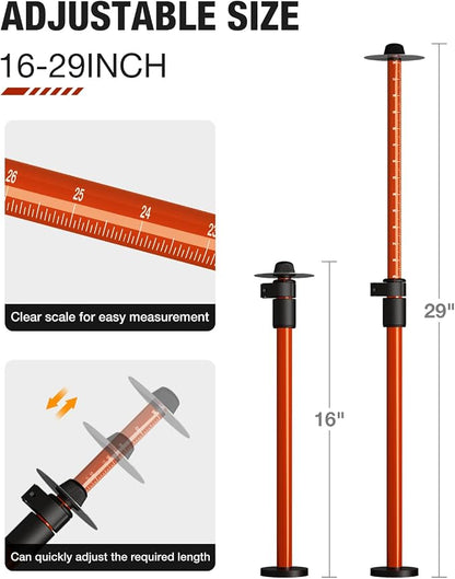 Strong Magnetic Firewood Measuring Tool, Used for Fast Measure Firewood Length, Firewood Gauge Freely Adjust from 16'' to 29'', One Step Installation, High Vis Orange, Attach to Any Chainsaw
