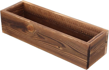 BESPORTBLE Rustic Wooden Rectangle Planter Box: Rectangular Succulents Plant Container for Outdoor & Indoor - Wood Window Box for Farmhouse Wedding Balconies Garden, 11.7 * 3.7 * 2.7inch