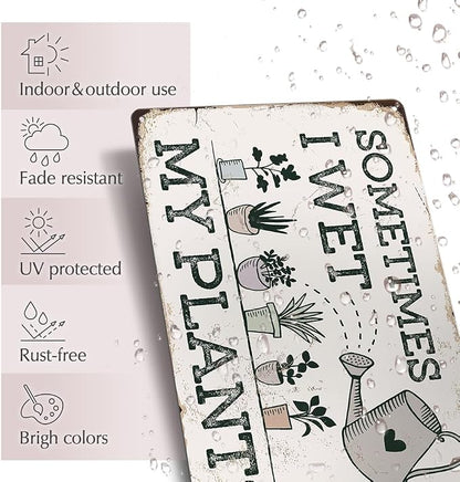Funny Garden Metal Sign Vintage Outside Garden Decor Gardening Gifts for Women Plants Lovers12" x 8"