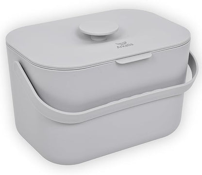 Kitchen Compost Bin – 1.3 Gallon Countertop Compost Bin with Lid, Odor-Blocking, No Charcoal Filters Needed, Indoor Compost Bin with Removable Basket, Easy Clean