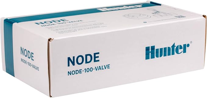 Hunter NODE-100-VALVE Battery Sprinkler Timer, 1-Zone Controller with Valve | 1-station battery irrigation controller with 1 in. PGV valve, flow control, DC-latching solenoid, and waterproof housing