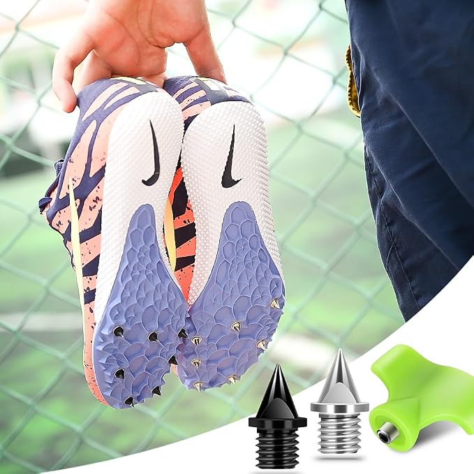1/4 Inch Track Spikes, 100 Pieces Steel Track Shoe Spikes Replacements and Spike Wrench for Sports Running Track Shoes