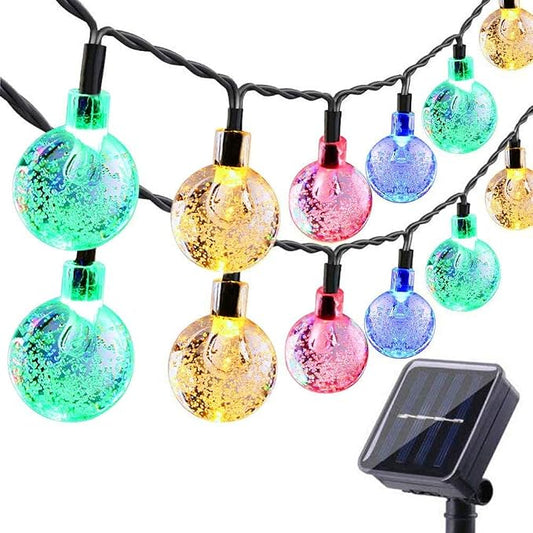 Toodour Solar String Lights Outdoor, 36ft 60 LED Globe String Light with 8 Mode, Waterproof Crystall Ball Lights Solar Patio Lights for Garden, Lawn, Patio, Gazebo, Yard, Outdoor Decor - Multicolor