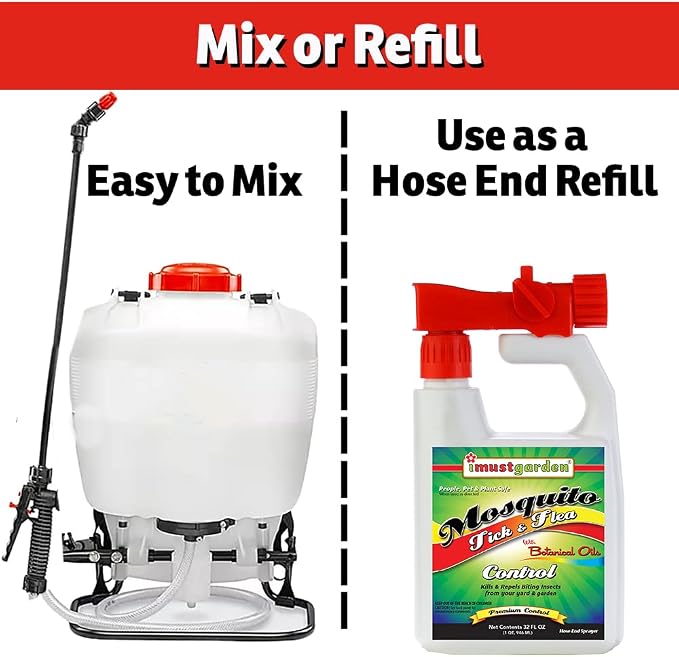 I Must Garden Outdoor Yard Spray Concentrate: Kills & Repels Mosquitos, Ticks, Fleas, and Other Biting Insects – Powerful Blend of Natural Essential Oils – Safe for People, Pets & Plants – 32oz