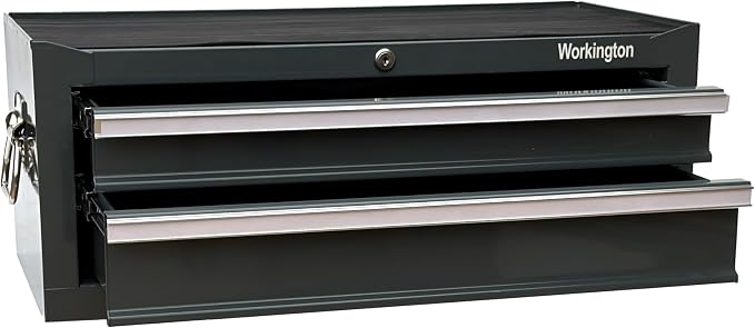 Workington Industrial 2 Drawers Portable Metal Intermediate Box, 26" Middle Tool Chest Cabinet with Ball Bearing Drawer Slides, Steel Tool Storage Box Organizer 4008 Gray