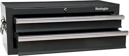 Workington Industrial 2 Drawers Portable Metal Intermediate Box, 26" Middle Tool Chest Cabinet with Ball Bearing Drawer Slides, Steel Tool Storage Box Organizer 4008 Gray