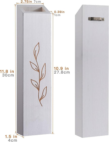 Wood Wall Planter, Farmhouse 4 Pack Indoor Pocket Wall Vases Decor for Living Room Bedroom Dried Flowers Faux Greenery Plants (White)