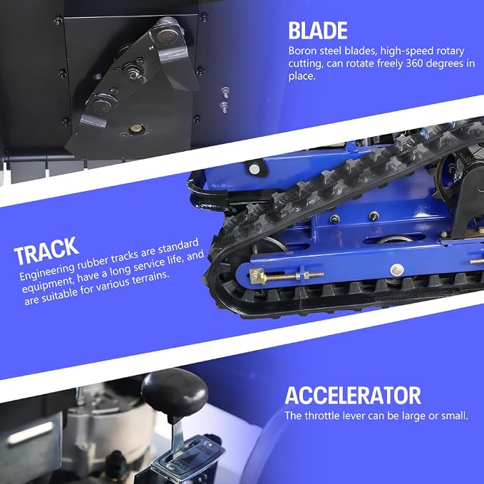 Infront Remote Control Lawn Mower with Snow Plow, Crawler Track All-Terrain System, Hybrid Oil-Electric Power for Steep Slopes and Large Lawns, Adjustable Cutting Height