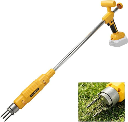 Cordless Weed Puller Tool for Dewalt 20V Battery (No Battery) | 800W, 650RPM, Weed Puller Tool, Long Handle, 3-Claw Steel Head, 36.6" Stand-Up Design, for Lawn and Garden