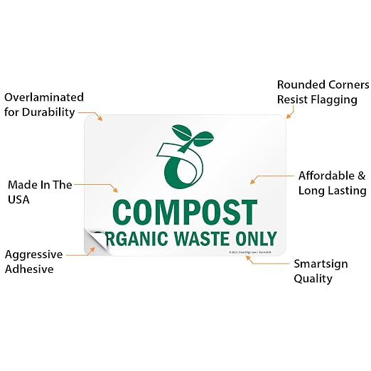 SmartSign - S-9071-EU-10 "Compost Organic Waste Only" Recycle Label | 7" x 10" Laminated Vinyl 7" x 10" Vinyl Label
