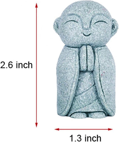 OwMell Japanese Jizo Monk Statue, Buddha Jizo Figurine Memorial Aquarium Statue Ornament - Namaste