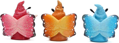 Hodao Spring Butterfly Gnomes Decorations Indoor Home Decor Scandinavian Tomte Elf Decor Gifts 3pcs Summer Resin Butterfly Elf Dwarf Kitchen Tiered Tray Decor