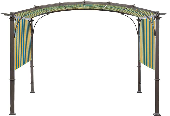 Universal Doubleton Steel Pergola Replacement Cover for Pergola Structures L-PG080PST, 80'x 205'' (Yellow and Blue)