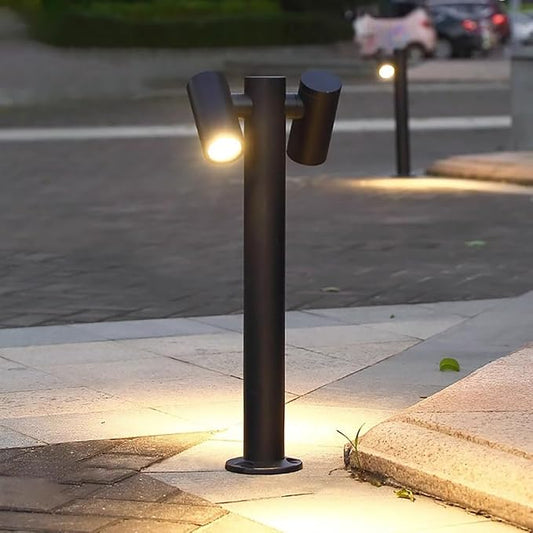 Modern Pathway Lights Adjustable Angle Spotlight Post Lights Outdoor Path Lights LED 2700K Warm Light Walkway Lighting Landscape Sideway Lighting IP65 Waterproof (2-Light)