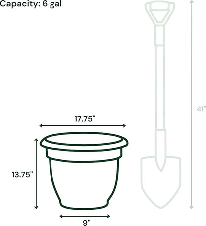 Bloem Ariana 16" Plastic Self-Watering Planter, Terra Cotta, 2-Pack | Self-watering disk at the bottom of each pot that acts as a water wick and reservoir for optimal plant health