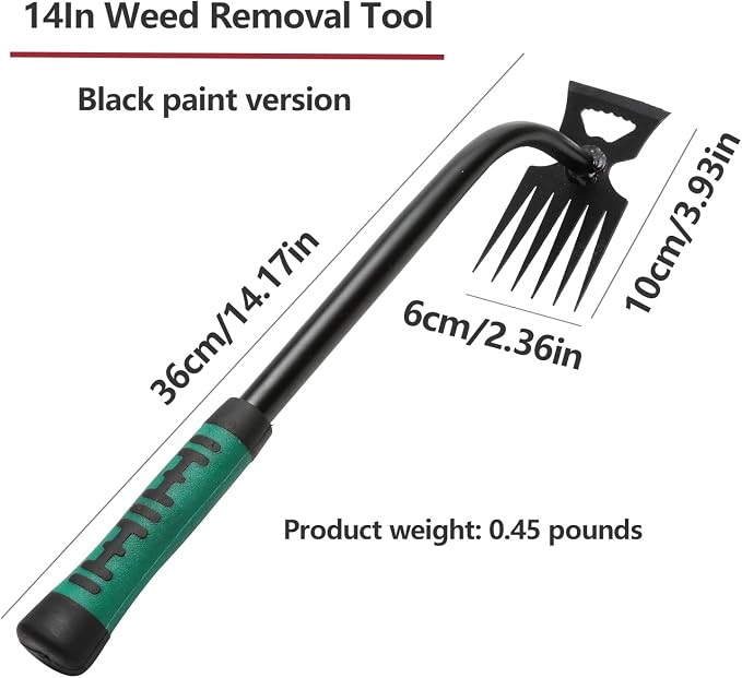 Gardening Hand Weeder Tools, Weeding Artifact Uprooting Weeding Tool, Durable Manganese Steel Hand Weeder Tool, Manual Multifunctional Weeders Gardening Tools for Yard and Garden (6 Teethes), 2 Pack