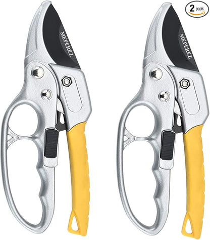 Premium pruning shears for gardening, Work 3 times easier, Pruners heady duty, Sharp garden clippers cuting florist flower, hedge, herb, rose, Indoor live plants, Arthritis weak hand snips