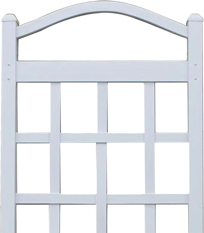 Dura-Trel Cambridge Garden Vinyl Trellis, Wall Mount Plant Support Frame, 28" x 75", White - Decorative Indoor and Outdoor Grid-Style Lattice Stand for Climbing Vines, Flowers, and Vegetable Plants