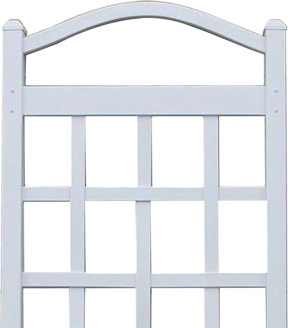 Dura-Trel Cambridge Garden Vinyl Trellis, Wall Mount Plant Support Frame, 28" x 75", White - Decorative Indoor and Outdoor Grid-Style Lattice Stand for Climbing Vines, Flowers, and Vegetable Plants