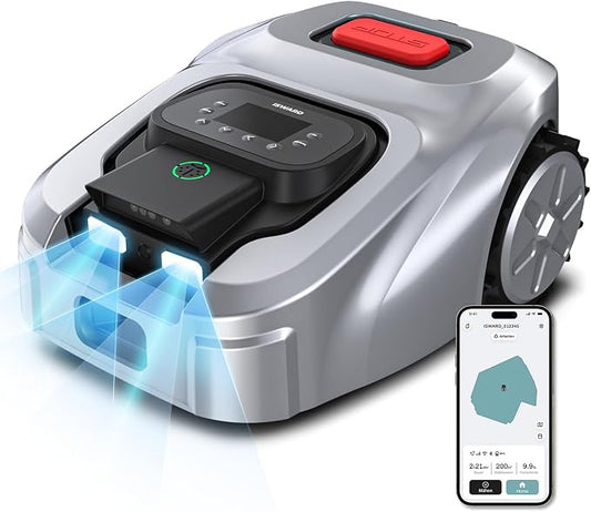 GX Robot Lawn Mower, Perimeter Wire Free RTK+ AI Vision Robotic Lawnmower for 0.62 Arce, Zero-Edge Cutting, Automated Mapping, APP Control, 3D Obstacle Avoidance, 60% Slope