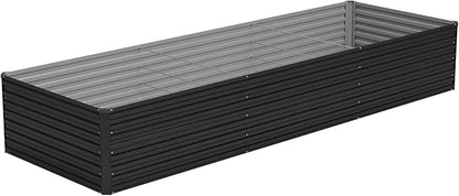 Vengarus 12x2x2ft Galvanized Raised Garden Bed,Metal Raised Beds Kit Black | 2FT Deep Root Elevated Garden Planter Box, Corrugated Steel, Open Bottom, Rustproof All Weather, Large Vegetable Flower Bed