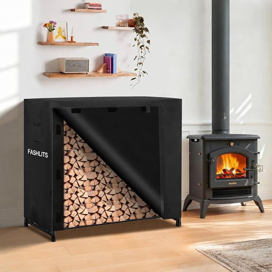 4ft Waterproof Firewood Rack Cover, Heavy Duty 600D Oxford Outdoor Storage Wood Rack Cover For Outdoor, Indoor, Patio(Cover Only, Rack Not Included)