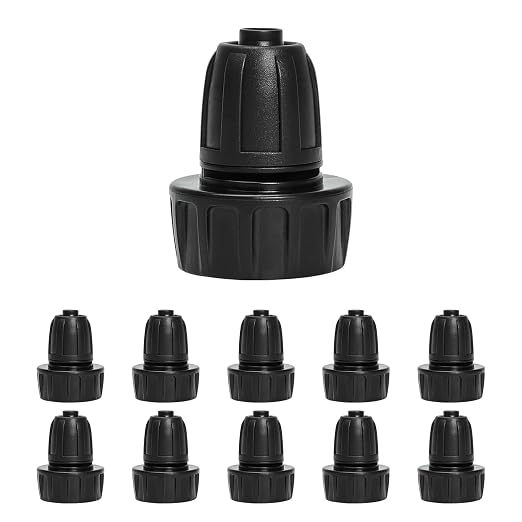 MIXC 1/2 Inch Drip Irrigation Fittings Faucet Adapter 10 Pack | 3/4" to 1/2" Irrigation Hose Adapter, Rotating Lock Nut Design, Durable ABS Plastic, for Garden Irrigation System