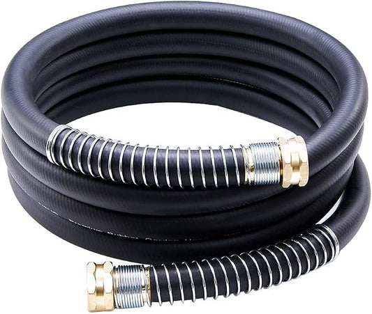 Guitrees Leader Garden Hose 10ft x 3/4", Heavy Duty Short Water Hose, Female to Female Fittings, Five Layered Braiding for Durability, 1000PSI Burst, 300PSI Working (Black)