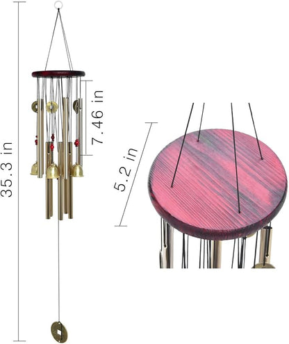 Chinese Traditional Retro10 Tubes 5 Bells Bronze Yard Garden Outdoor Living Wind Chimes 85cm (MT-626)…