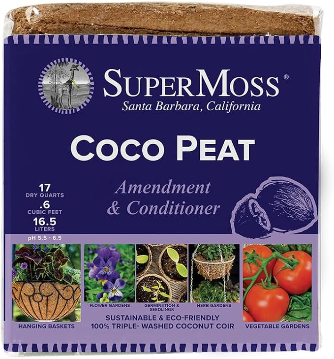 Super Moss (23277) Coco Peat Soil, Mini Bale (0.6 ft3)