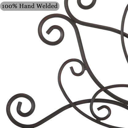YiLifebes Metal Floral Wall Decor, 18”x18” Metal Flower Scroll Wall Art, Iron Wall Flowers Decoration Iron Floral Sculpture for Living Room Bedroom Bathroom Outdoor Garden, (Flower B)