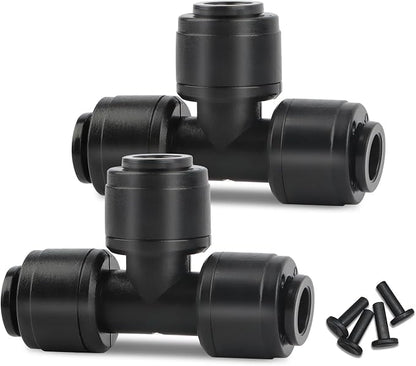 Kalolary 30 PCS Quick Connect 1/4" Drip Irrigation Tee Fitting, Universal Barbed Tee Connector for 1/4" Irrigation Tubing Leak Free Fittings for Sprinkler Drip Irrigation System (Include 4pcs Plugs)